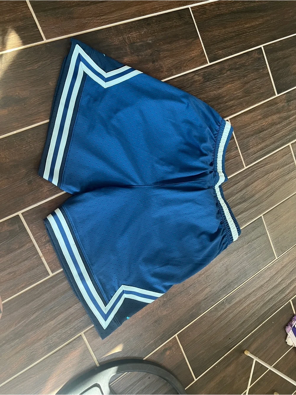 Jordan Men’s Navy Blue Basketball Shorts with Light Blue Trim
